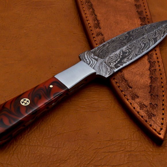 10" Handmade Damascus Hunter Knife Double Edge - Picture 13 of 16